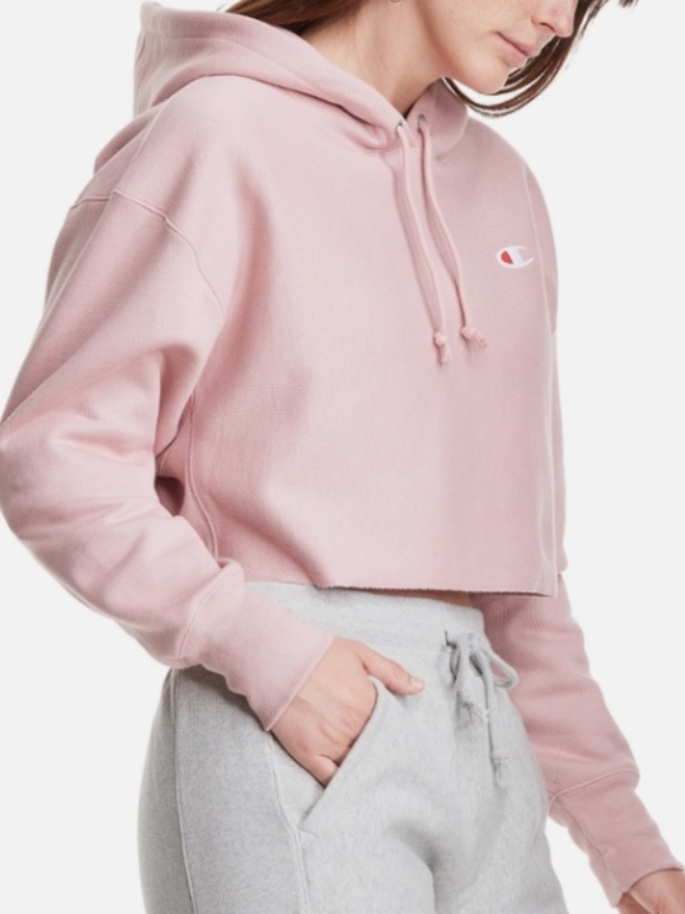 NWT- Champion Women's Cropped Hoodie - Pastel Pink